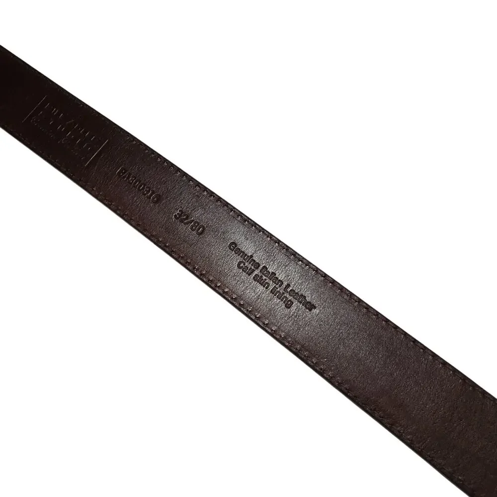 Bill Adler Studio Belt Men 32 Brown Leather Croc Embossed Woven Tapestry Braided